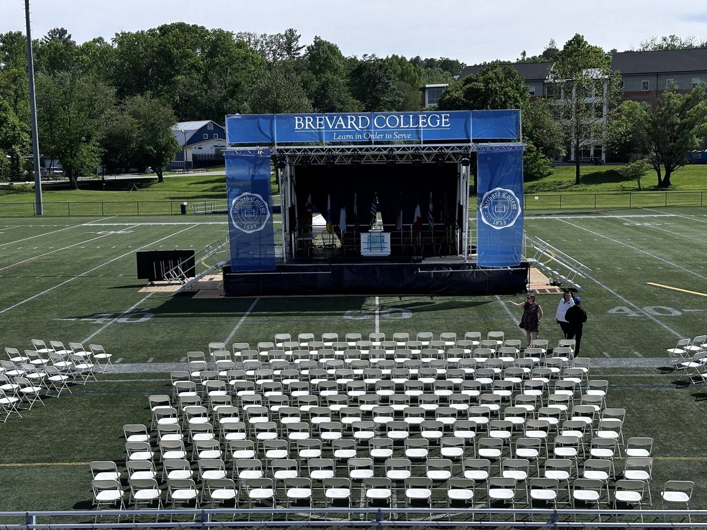 SL100 set for commencement on a college football field