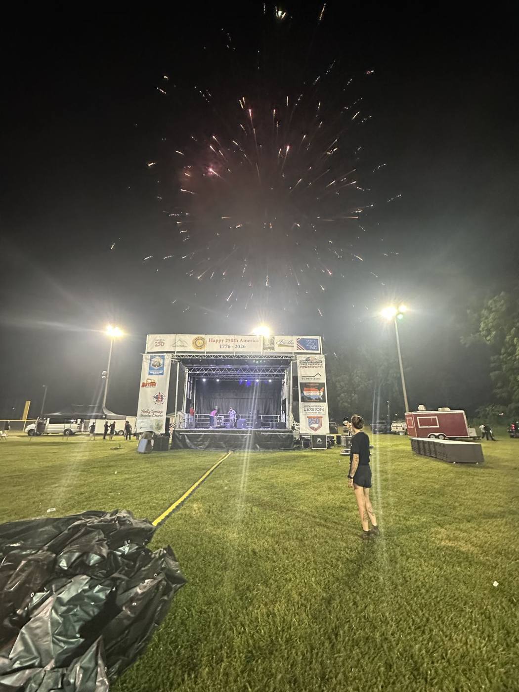 Fireworks over the SL100 in Franklin on July 4th